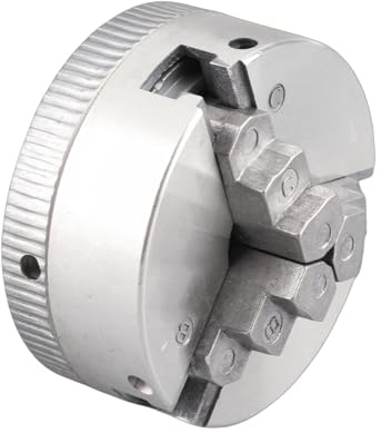 Aumotop Drehfutter, Selbstzentrierendes, Effizientes Spannen für Fräsmaschinen, Schleifmaschinen, Drehmaschinen, Manuelles Spannfutter mit 3 Backen aus Zinklegierung für Arbeiter in der Industrie (3