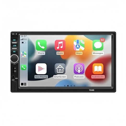 Android Auto-Bildschirm 2-DIN-Stereoanlage für mit 7-Zoll-Display, kabelgebundenem CarPlay-Radio und Touchscreen(Carplay)