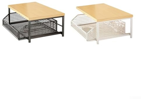 Étagère de rangement multifonction pour four à micro-ondes avec tiroir, organiseur d'imprimante, comptoir (blanc)
