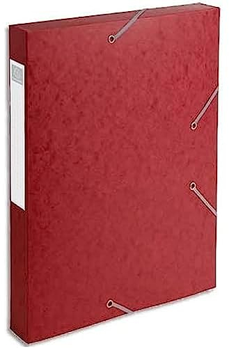Exacompta 14009H Premium Sammelbox mit Gummizug 40 mm breit aus extra starkem Colorspan-Karton mit Rückenschild für DIN A4 Archivbox Heftbox Dokumentenbox Zeichenbox Sammelmappe rot