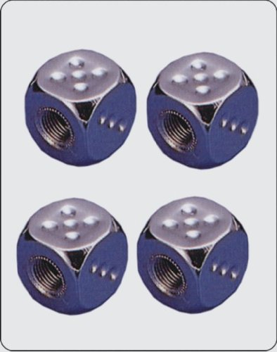 Ventilkappen Würfel chrom / silber (4er Set)