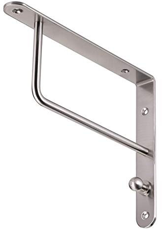 1 Stück SO-TECH® Garderobenkonsole RK01 mit Kleiderhaken / Edelstahlfinish / 250x195x30 mm / Belastbar bis 40 Kg / Regal-Konsole Regalkonsole Garderobenhalter