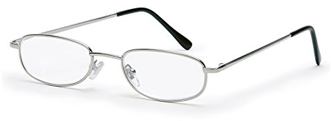 Filtral leichte Lesebrille für Damen & Herren/Schmale ovale Lesehilfe aus Metall in silber/Dpt. +2,50 F4502783