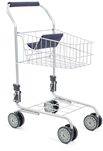 Bayer Chic 2000 760 50 Einkaufswagen aus Metall mit integriertem Puppensitz, tolle Ergänzung zum Kaufladen, Navy Blue