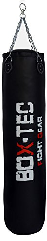 BOX-TEC 150cm Boxsack | Sandsack | Punching-Bag, gefüllt inkl. Vierpunkt-Kette, schwarz