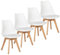 EGGREE Esszimmerstühle 4er Set mit Eichenbeinen Holz SGS geprüft, stühle Skandinavisch Design modern Gepolsterter Küchenstühle esszimmer Stuhl Holz Weiß