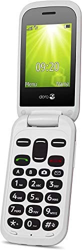 Doro 2404 Téléphone Portable simplifié 2G à Clapet idéal Senior avec Touche d'Assistance et Socle Chargeur Inclus [Version Française] (Rouge)