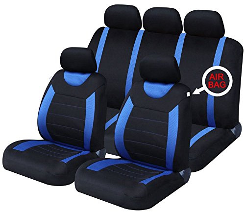 UKB4C Blue Full Set Front & Rear Car Seat Covers for Fusion 02-12