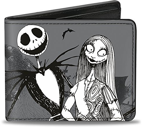 Buckle-Down Homme Nightmare Before Christmas Jack & Sally Pose Accessoire de voyage Portefeuille double pli, Multicolore, Default Size EU