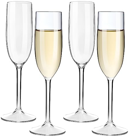 COOKY.D Verres à Eau/jus incassables 170 ML/6 oz en Tritan-Plastique, empilables, sans BPA, compatibles Lave-Vaisselle, Lot de 4