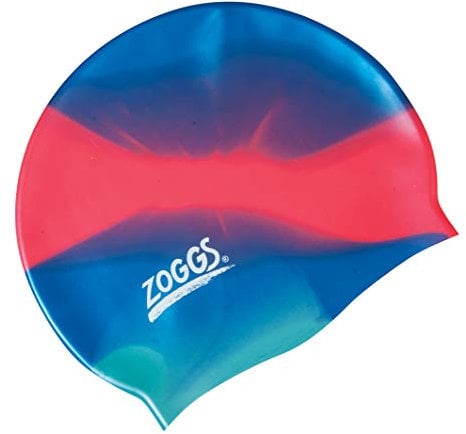 Zoggs Gorro de Natación, Juventud Unisex, Azul/Rojo, 6-14 años