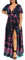 VEMOW Plus Size Elegante Damen Frauen Casual Kurzarm Kalt Schulter Boho Blumendruck Casual Täglichen Party Strand Langes Kleid Schulterfrei Strandkleid(Y3-Violett, 54 DE / 5XL CN)