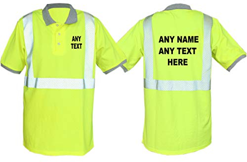 Personalisierte Salzmann T-Shirt Warnweste mit Text oder mehrfarbigem Logo und Mehreren Taschen, hergestellt mit Reflektierendem Material - Gelb hochsichtbar Sicherheitsweste Arbeitsweste