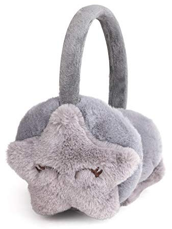 IPENNY Warme Ohrenwärmer Ohrenschützer Winter Verstellbar Plüsch Ohrenschützer Kälteschutz Cartoon Sternchenmuster für Kinder