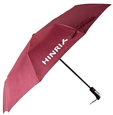 HINRI Regenschirm inkl. Tasche - mit automatischem EIN-/AUS-klappen - sturmfest, klein, kompakt zum Reisen - Taschenschirm mit Teflon Beschichtung