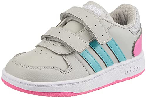 Adidas Hoops 2.0 Cmf I, Scarpe da Ginnastica Unisex - Bambini e Ragazzi, Grigio Due/Menta TON/Rosa Screaming, 24 EU