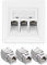 kwmobile Keystone Dose Modul Set - 3X Keystone Modul 1x Netzwerkdose 3-Port CAT 6A Kabel - 10Gibt/s geschirmt Metall Gehäuse RJ45 Schnappverschluss