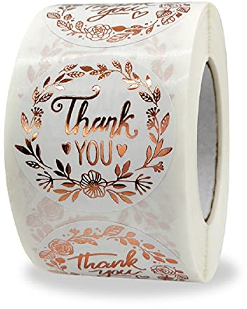 Dankeschön-Aufkleber, 1,5 Zoll, Roségold, 500 Stück, für Verpackungsbeutel, Versiegelung von Umschlägen, kleine Unternehmen, Geschenkboxen