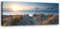 Feeby Vlies Leinwandbild Sonnenuntergang Strand Meer 150x50 cm Wanddeko Design Kunstdruck Zimmerdeko Bilderwand Ostsee Nordsee Pfad Orange