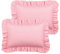 PiccoCasa Gebürstete Rüschen-Kissenbezüge, 2er-Pack, weiche, atmungsaktive Kissenbezüge mit Hotelverschluss, 10,2 cm Saum, Mikrofaser-Kissenbezug, Rosa, 50 x 65 cm