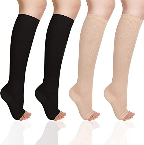 YISEMEYA 2 Paar Medizinische Kompressionsstrümpfe Damen & Herren 20-30 mmHg, Kompressionsstrümpfe Damen Kompressionssocken Stützstrümpfe,Abgestufte Unterstützung Stützstrümpfe für Krampfadern, Ödeme