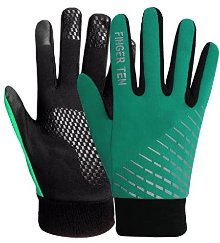 LOVMEAD Winter Handschuhe Kinder Fahrrad Jungen Mädchen Touchscreen Winterhandschuhe rutschfest Winddicht Fahrradhandschuhe für Radfahren Laufen Fußball Skifahren (XS, Grün)