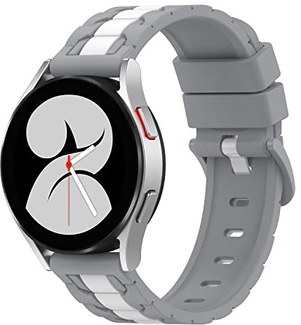 BoLuo 20mm Uhrenarmbänder für Huawei Watch GT3 Pro 43mm/ Huawei Watch GT3 42mm / Watch GT2 42mm, Silikon Ersatzband Uhrenarmband Armbänder für Coros Pace 2 /Coros Apex 42mm /Ticwatch E3 (grau weiß)