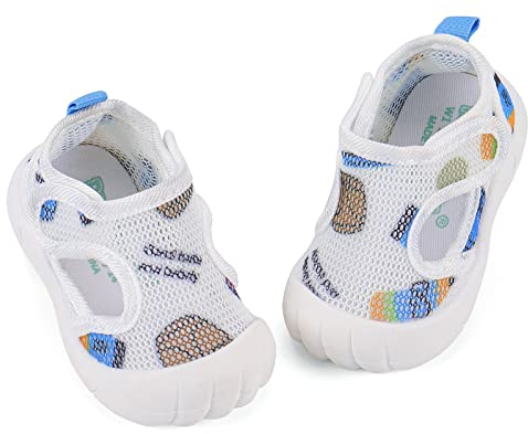 LACOFIA Zapatos Primeros Pasos Bebé Niño Niña Zapatillas de Deporte Infantil Calzado Bebé Transpirables con Suela Goma Antideslizante Azul 20(CN 18)