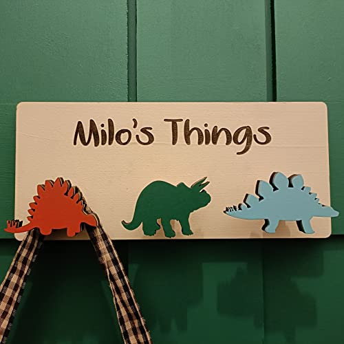 MadeAt94 Personalised Wooden Coat Bags Towel Hangers Hooks for Kids Wall Door Bedroom Decor