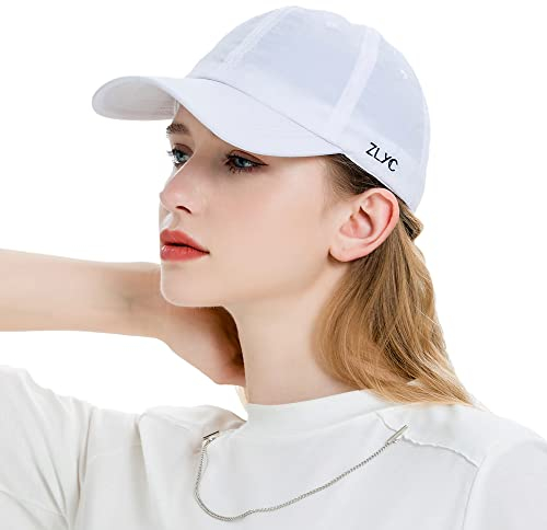 ZLYC Daman Sommer Baseball Caps für Sport Golf Tennis Baseballmütze(Einfarbig Weiß)