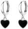 SLUYNZ Sterlingsilber Schwarz Herz Creolen Ohrringe für Frauen Damen Kleine Liebe Herz Creolen Ohrringe Huggie (A-Silver)