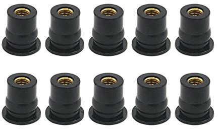 Motorrad Windschutzscheibenmutter,10 Stück M6 Gummimuttern Metrische Well Muttern Motorrad Windschild Befestigung Schrauben Screw Kit Für Auto Offroad Motorrad