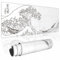 NIAEIAIE Kanagawa - Tappetino per mouse da gioco giapponese con base in gomma antiscivolo, 3 mm di spessore, grande tappetino per tastiera impermeabile con bordi cuciti, 80 x 30 cm, bianco