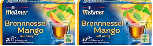 Meßmer Brennnessel-Mango | 20 Teebeutel | Vegan | Glutenfrei | Laktosefrei (Packung mit 2)