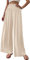 Cicy Bell Damen Hosen Gerade Locker Elastische Weite Beinhose Taille Palazzo Hose Mit Taschen Aprikosen M