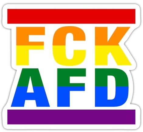 Spreadshirt FCK AFD Anti-Rassismus Sticker, max. 10x10 cm, 10 x 10 cm, Mattweiß