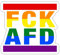 Spreadshirt FCK AFD Anti-Rassismus Sticker, max. 10x10 cm, 10 x 10 cm, Mattweiß