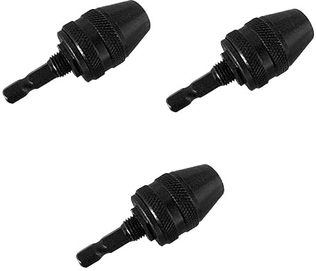 Gadpiparty 3stücke Bohrfutter Adapter Für Akkuschrauber Sechskantschaft Schlüssel Und Werkzeuglos Und Ölbeständig Für Standard-bohrer Und Zubehör Für Holzarbeiten Und