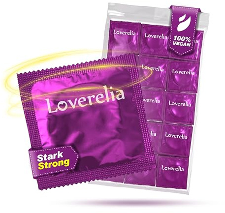 Loverelia Strong Kondome - 200 Stück (4x50Stück) | Extra Stark - Kondome mit extra dicker Wandstärke - Naturkautschuk Latex - Vegan