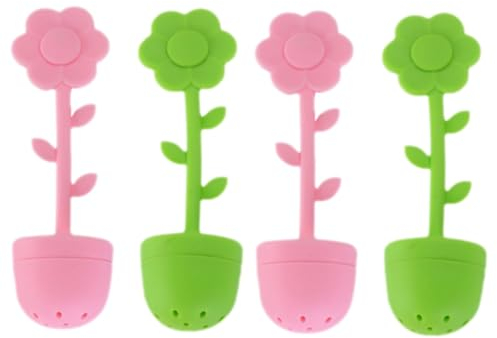 Cabilock Infuseur Thé Fleur 4 Pièces Théière En Silicone Filtre à Thé Passoire Ustensile De Cuisine Accessoire Cuisine Boules à Thé Pour Thé En Vrac D'amateur De Thé Boule à Thé Petits Outils