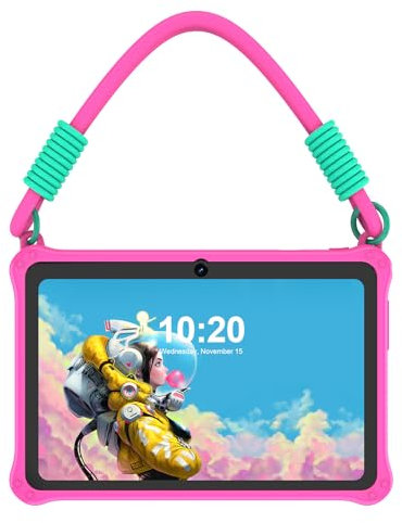 PRITOM 7 Inch Kids Tablet Android 11 Quad Core 32GB, WiFi Tablet, Parental Control,Kids Software Pre-Installed for Educating, Gaming Child Tablet(Pink)
