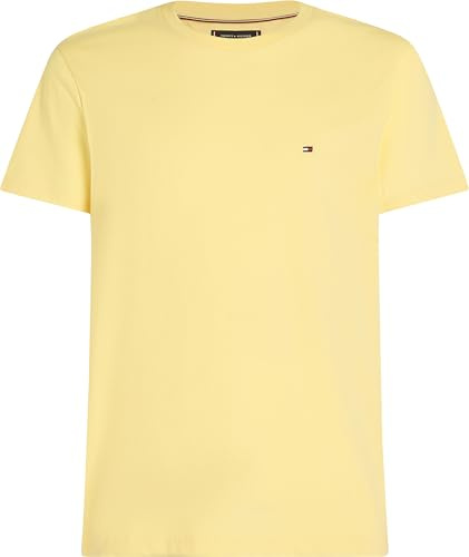 Tommy Hilfiger Herren T-Shirt Kurzarm Seasonal Solid Tee mit Rundhalsausschnitt, Gelb (Citronella), M