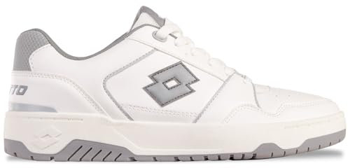 Lotto Unisex BOXSCORE Sneaker, White/LT.Grey, 45 EU