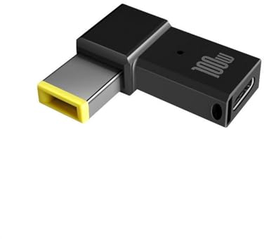 JZK 100W 5A Type C Female to Slim Tip Adapter, USB C to Rectangular Port Converter, PD Fast Charging Converter for Thinkpad for Lenovo Rectangular Port Laptops