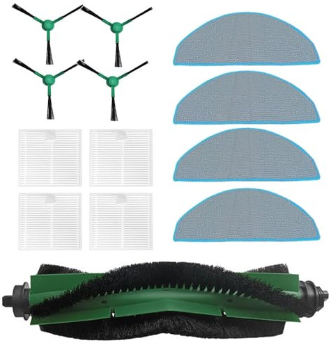 Waremax Accesorios de repuesto compatibles con iRobot Roomba Combo Essential Robot de succión y limpieza (Y0110 Y0112), 1 cepillo principal, 4 toallitas, 4 filtros Hepa, 4 cepillos laterales