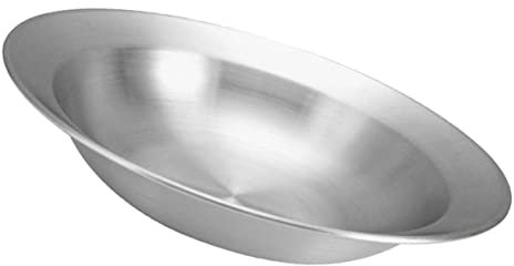 Hoement Plato De Acero Inoxidable Para Ensalada y Pasta Cuenco Mezclador Antihuellas Con Borde Redondeado Seguro Para Cocina Moderna y Uso Doméstico