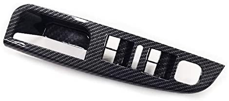 DZSMACHENGSM pour Jetta MK5 pour Golf 5 2005-2009 Poignée Latérale en Fibre De Carbone Porte Fenêtre Interrupteur Panneau Commande Couverture Garnitures Cadre Couverture Poignée Porte