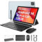 BAKEN Tablette Android 14 avec clavier, 10,1 pouces, 128 Go de ROM+ 8 Go de RAM, batterie 8000 mAh, octa-core, double caméra 2 MP + 8 MP, WiFi 5G (gris)
