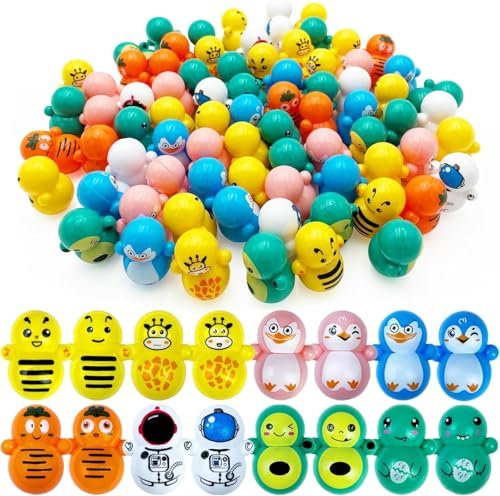 Piucrty Mitgebsel Kindergeburtstag Mini Stehaufmännchen 70Pcs Gastgeschenke Kleinigkeiten Pinata Füllung Kinder Tombola Preise Kleine Spielzeuge Give Aways Wundertüte Mini Geschenke Goodie Bag