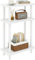 IBUYKE Narrow Side Table, 3-Tier End Table with Storage Shelf Black, Slim Small Table, 40x18x62.5cm,Thin Bedside Table for Living Room Bedroom Office, No-Tool Assembly, White WST009W